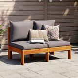 Garden Sofa Armless with Cushions 2-Seater Solid Wood Acacia 367631
