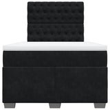 Box Spring Bed with Mattress Black 120x190 cm Small Double Velvet 3290866