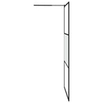 ZNTS Walk-in Shower Wall with Shelf Black 115x195 cm ESG Glass&Aluminium 3185483