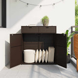 Garden Storage Cabinet Brown 105x55x113 cm Poly Rattan 365564