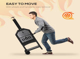 Outdoor Garden Pizza Oven Charcoal BBQ Grill 3-Tier Freestanding w/ Chimney, Mesh Shelf, Thermometer T3398P315375