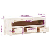 TV Cabinet Solid Wood Acacia 110x30x40 cm White 337849