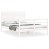 Bed Frame without Mattress White 140x200 cm Solid Wood 3195027