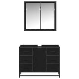 Bathroom Furniture Set 2 pcs Black Oak Engineered Wood 3402431
