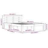 Bed Frame without Mattress White Solid Wood 150x200 cm King Size 814760