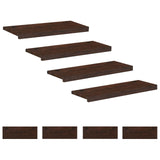Stair Treads 8 pcs 70 x 25 x 2 cm Dark Brown Solid Beech Wood 3446304
