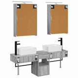 Bathroom Cabinet Set 5 pcs Grey Sonoma Engineered Wood 3406316