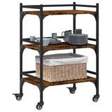 Kitchen Trolley Smoked Oak 50x35x75.5 cm Engineered Wood 842348
