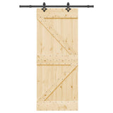 Sliding Door with Hardware Set 85x210 cm Solid Wood Pine 3332629