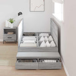 Storage Bed Frame with Drawer Grey sonoma 236.5 x 80 x 31.5 cm 3335602