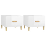 Coffee Tables 2 pcs High Gloss White 50x50x40 cm Engineered Wood 812721