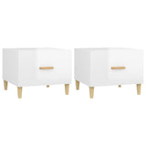 Coffee Tables 2 pcs High Gloss White 50x50x40 cm Engineered Wood 812721