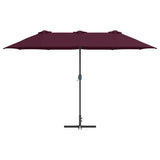 Garden Parasol Bordeaux Red 370 x 197 x 239 cm 42003373