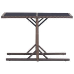 3 Piece Garden Dining Set Poly Rattan and Tempered Glass Brown 3095931