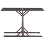 3 Piece Garden Dining Set Poly Rattan and Tempered Glass Brown 3095931