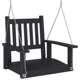 Garden Swing Chair with Metal Chains Black Solid Wood Fir 4008976