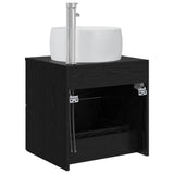 Wall-Mounted Sink Vanity Black Oak 49.5 x 44.5 x 66 cm 890311