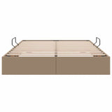 Storage Bed with Mattress Cappucino 140 x 190 cm Faux leather 3369948