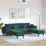 Velvet Sofa with Cushion 3 pcs Dark Green 208 cm Velvet 3335174