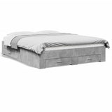Bed Frame with Drawers without Mattress Concrete Grey 150x200 cm King Size 3280380
