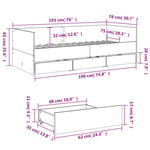 ZNTS Daybed with Drawers without Mattress Sonoma Oak 75x190 cm Small Single 3280834