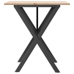 ZNTS Dining Table X-Frame 70x70x75 cm Solid Wood Pine and Steel 3282693