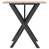 ZNTS Dining Table X-Frame 70x70x75 cm Solid Wood Pine and Steel 3282693