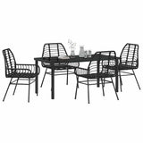 Garden Dining Set 5 pcs Black Poly Rattan 3380844