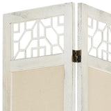 4-Panel Room Divider Cream 140x165 cm Fabric 338559