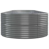 Garden Raised Bed Powder-coated Steel 584x140x68 cm Grey 319119