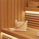 Sauna Bucket 2 pcs Brown Solid Pine Wood and Hemp 42023675