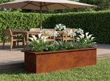 Garden Planter with LED Rusty 30 x 100 x 30 cm Weathering Steel 8008124