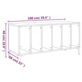 Record Cabinet Smoked Oak 100x38x48 cm Engineered Wood 831986