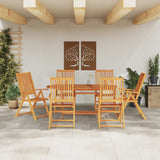 Garden Dining Set Folding 7 pcs Brown Solid Acacia Wood 3375727