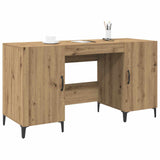 Desk with Storage Artisian Oak 140 x 50 x 75 cm Engineered Wood 8004203