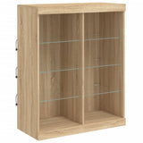 Sideboard with LED Lights Sonoma Oak 202x37x100 cm 3209186