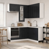 Kitchen Unit KALMAR 8 pcs Black Engineered Wood 3438382