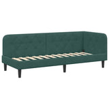 Corner Bed Frame with Headboard Dark Green 80 x 200 cm Velvet 42016588