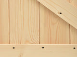 Sliding Door Natural and White 95 x 210 cm Solid Pine Wood 3445097