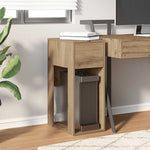 ZNTS Computer Tower Stand with Drawer Artisan Oak 30x44x74 cm 858739