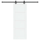 Sliding Door ORKDAL 78 x 211 cm Engineered Wood White and Black 3450208