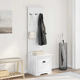Hallway Cabinet with Hooks BODO White 50x40x157 cm 4016872