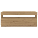 TV Cabinet with LED Lights Artisan Oak 300x35x40 cm Engineered Wood 3329170