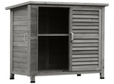 Garden Shed Wooden Garden Storage Shed 2 Door Unit Solid Fir Wood Garage Tool Organisation Cabinet, T3398P317758