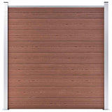 WPC Fence Set 1 Square + 1 Slanted 273x186 cm Brown 3054430