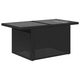 9 Piece Garden Sofa Set with Cushions Black Poly Rattan Acacia 3326828