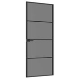 Interior Door 83 x 201.5 cm Tempered Glass and Aluminium 42054102