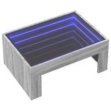 Coffee Table with Infinity LED Grey Sonoma 70x50x30 cm 847614