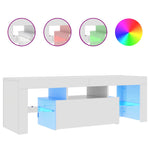 TV Cabinet with LED Lights High Gloss White 120x35x40 cm 804352