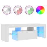 TV Cabinet with LED Lights High Gloss White 120x35x40 cm 804352